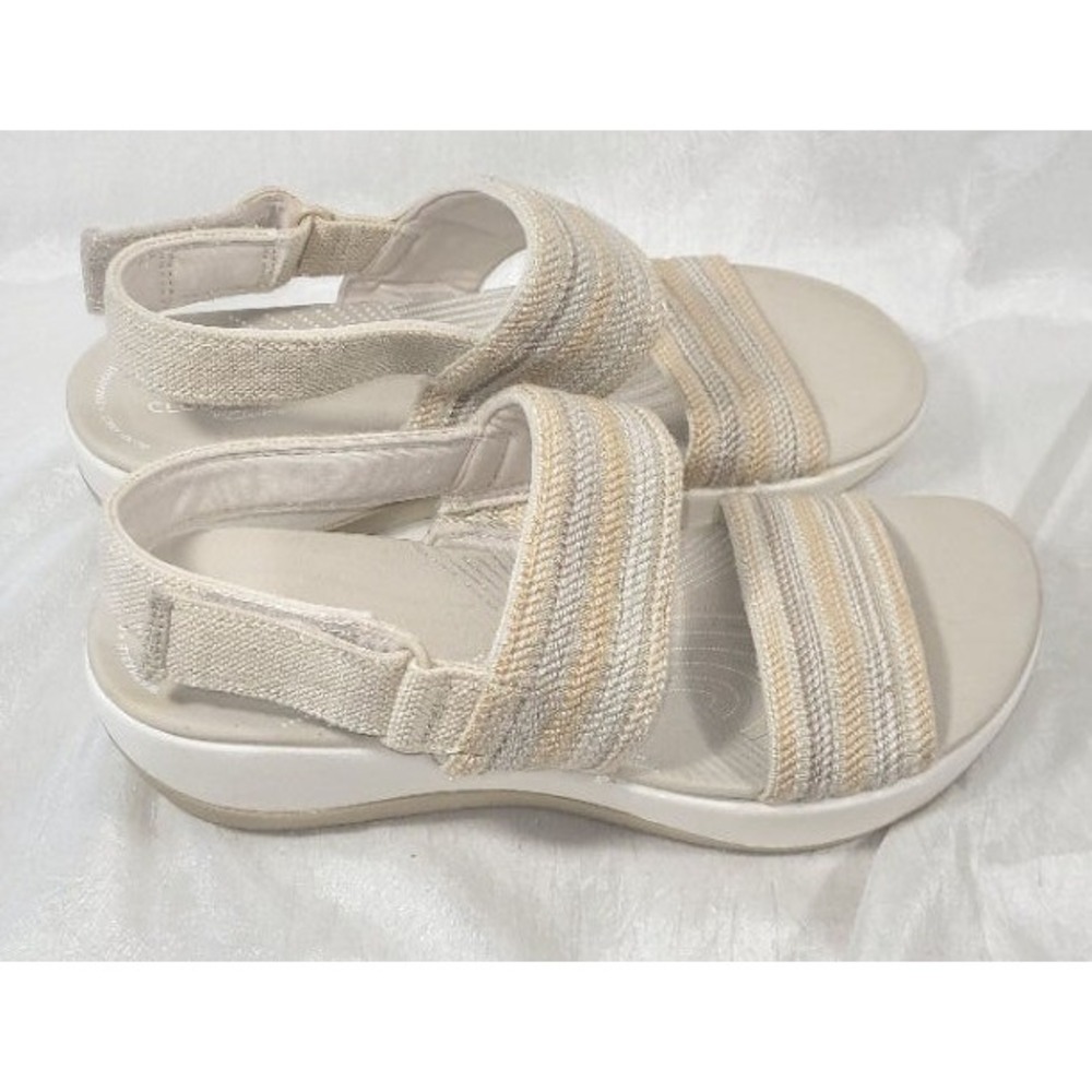 Clarks Cloudsteppers Women's Arla Stroll Beige Combination Sporty Sandals - Sz 8